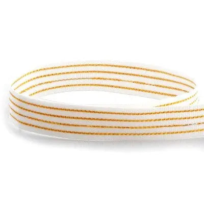#412 White & Gold Holiday The Ribbon Factory
