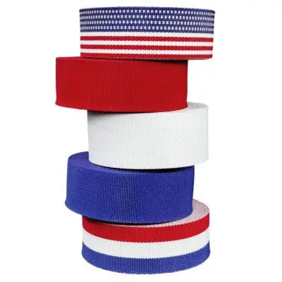 Patriotic #1 Combo Pack in Red, White, and Blue Patterns. The Ribbon Factory