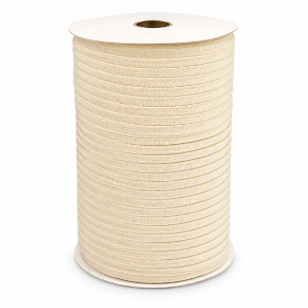 3/8" Pat 21A Natural Pre-Shrunk Cotton Garment Tape wound on a spool.