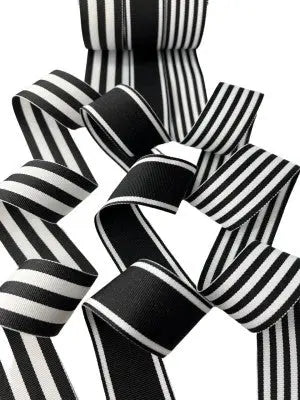 Black & White Stripe #1 Combo Pack Black Taffy Stripe, Italian Side Street, Black Monarch Stripe. The Ribbon Factory