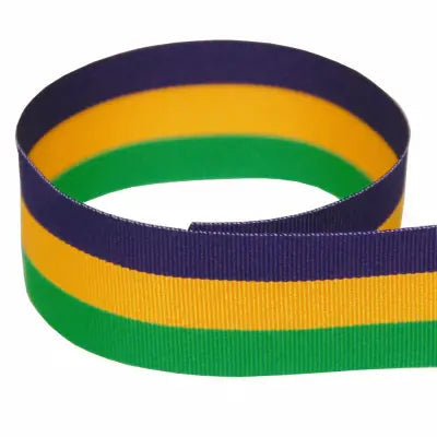 Mardi Gras Tri-Stripe specialty stripe ribbon
