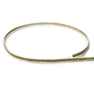#408 White & Gold Tinsel The Ribbon Factory