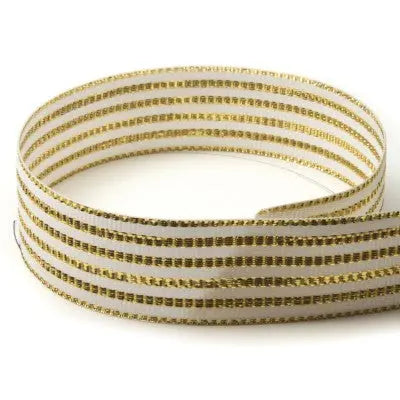 #532 White & Gold Formal The Ribbon Factory