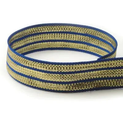 #563 Royal & Gold Tri-Stripe The Ribbon Factory