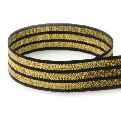 #564 Black & Gold Tri-Stripe The Ribbon Factory