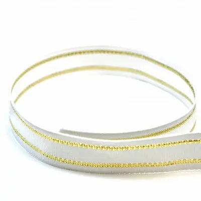 #623 White & Gold Captain The Ribbon Factory