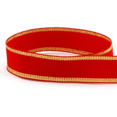 #406 Red & Gold Holiday The Ribbon Factory