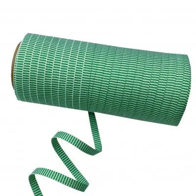 Green & White Peppermint Stripe The Ribbon Factory