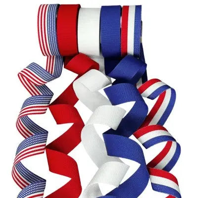 Patriotic #1 Combo Pack in Red, White, and Blue Patterns. The Ribbon Factory