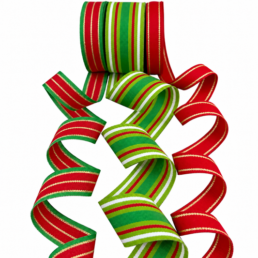 Christmas Stripe #6 Combo Pack ribbon assortment