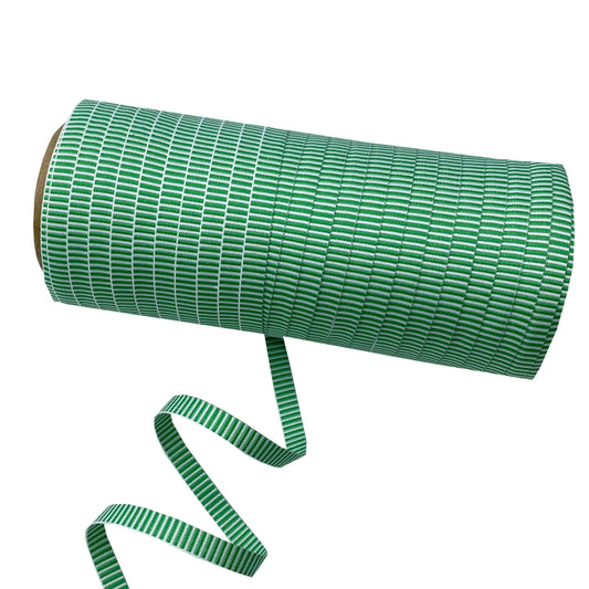 Green & White Peppermint Stripe The Ribbon Factory