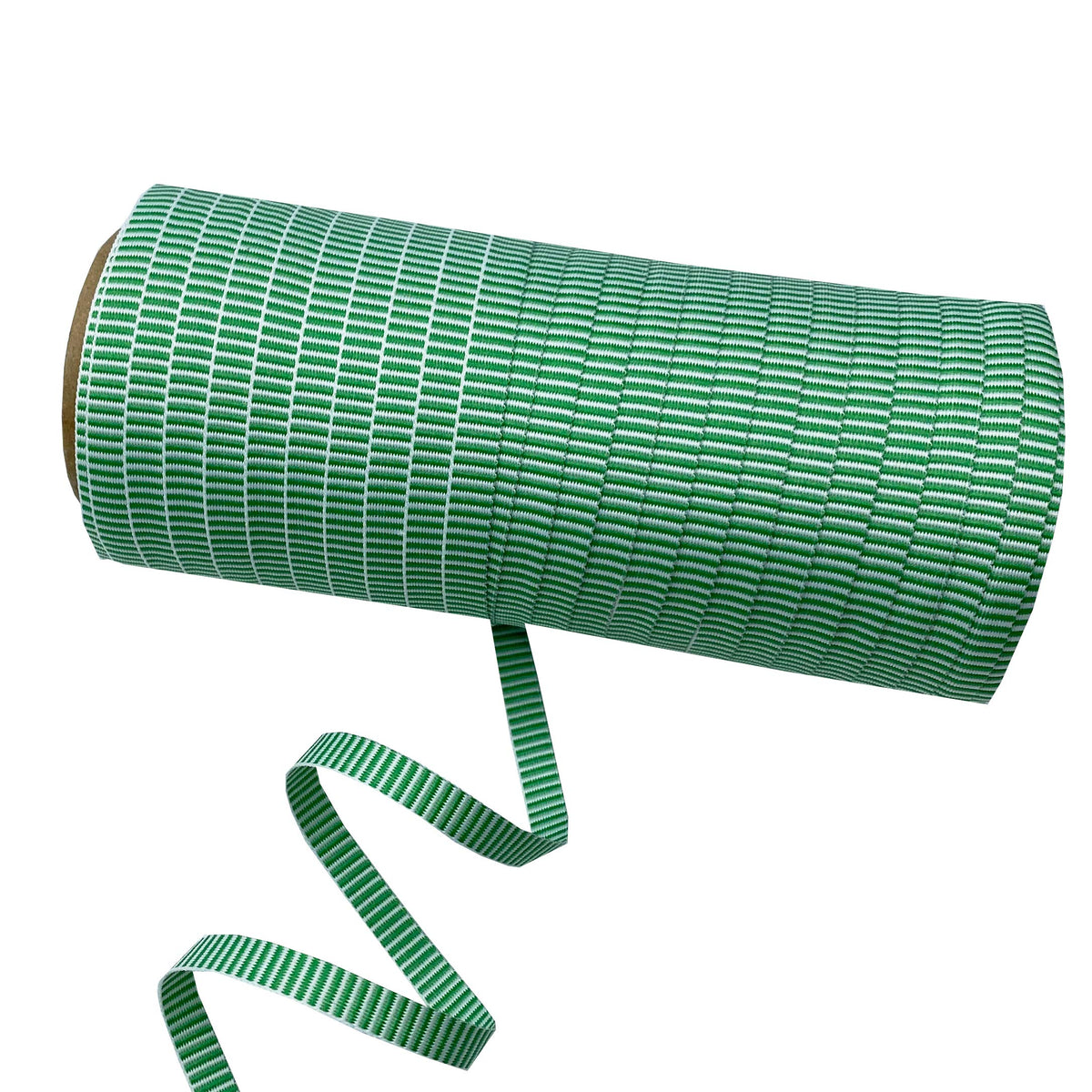 Green & White Peppermint Stripe specialty stripe ribbon