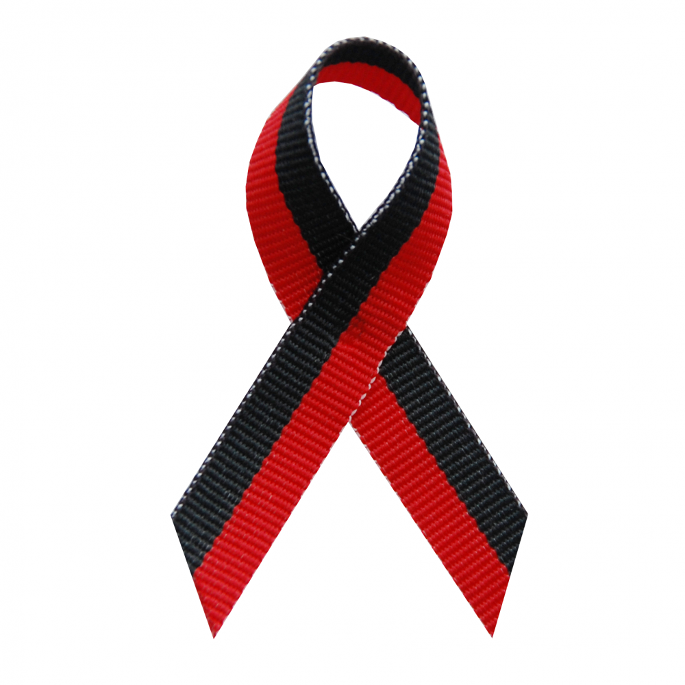 Rusland dreng Bekendtgørelse Red/Black Bi-Stripe Awareness Ribbons