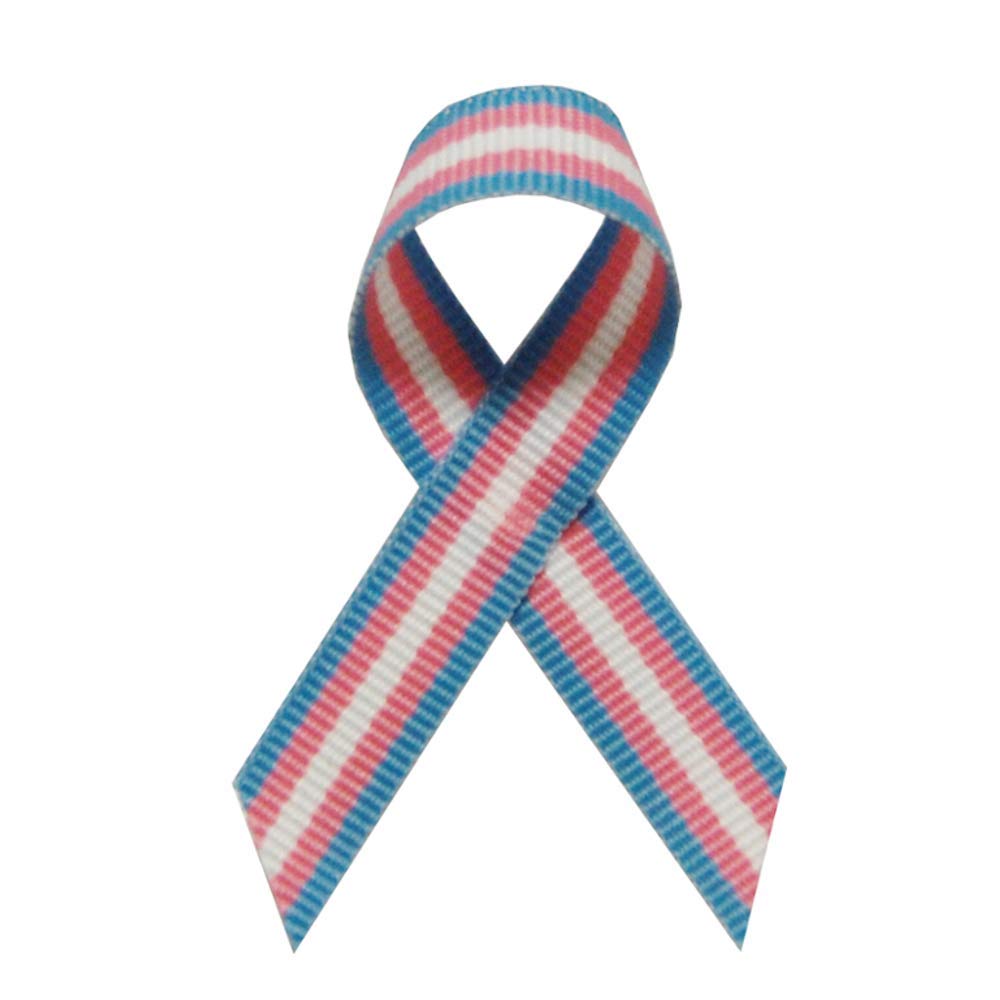 Baby Blue, Pink, & White Stripe Awareness Ribbons